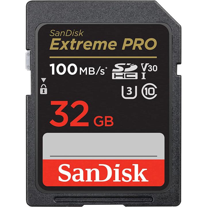 کارت حافظه SDHC سن دیسک مدل Extreme Pro V30 کلاس 10 استاندارد UHS-I U3 سرعت 100mbps ظرفیت 32 گیگابایت